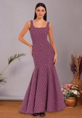 Purple Brocade Dress