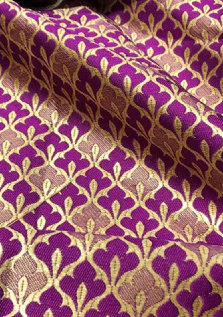 Purple Brocade Dress - Indya