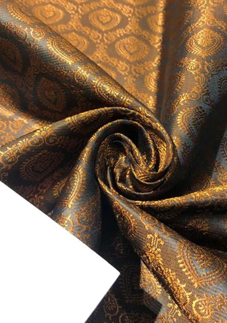 Brown Brocade Dress - Indya