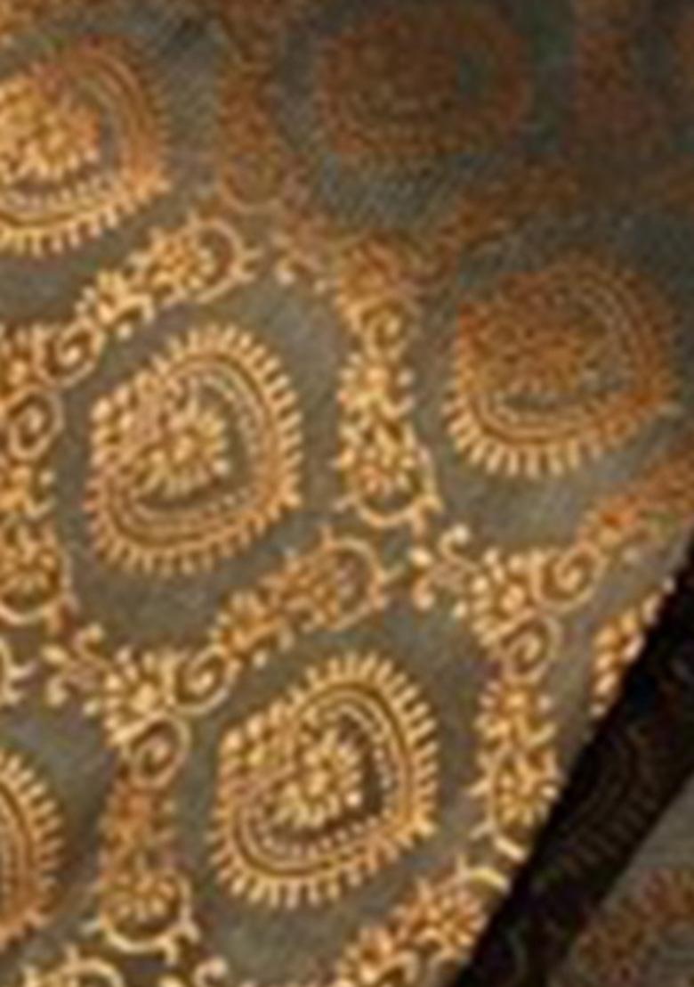 Brown Brocade Dress - Indya