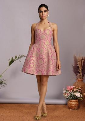 Pink Brocade Dress