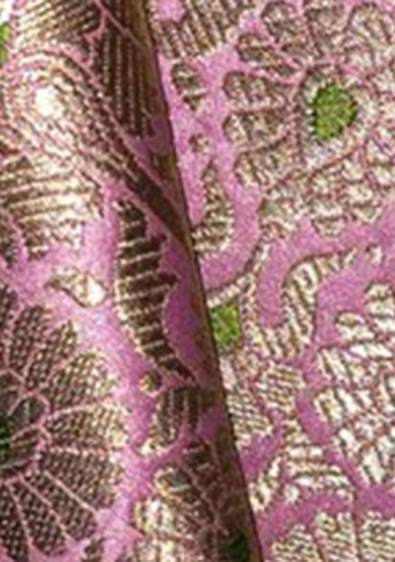 Pink Brocade Dress - Indya