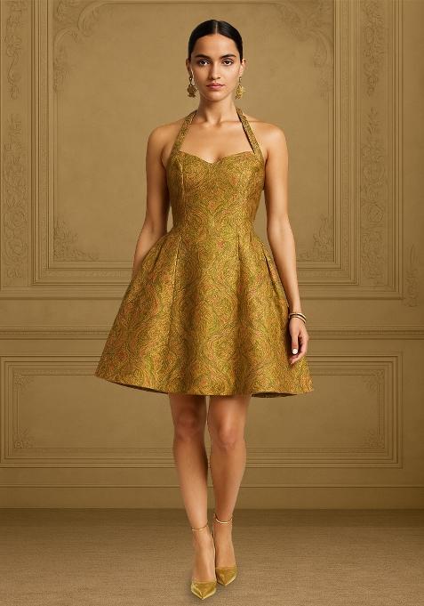 Green Brocade Dress