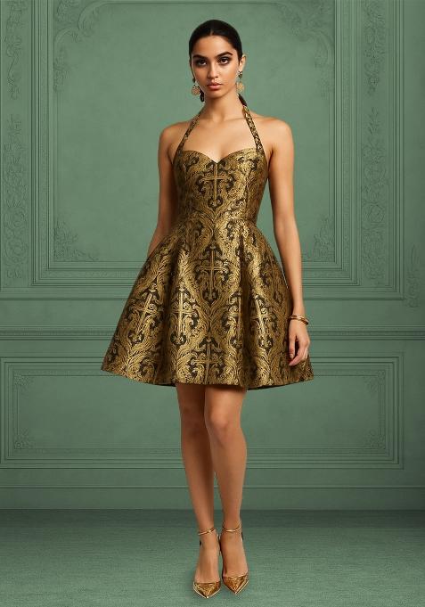 Golden Brocade Dress
