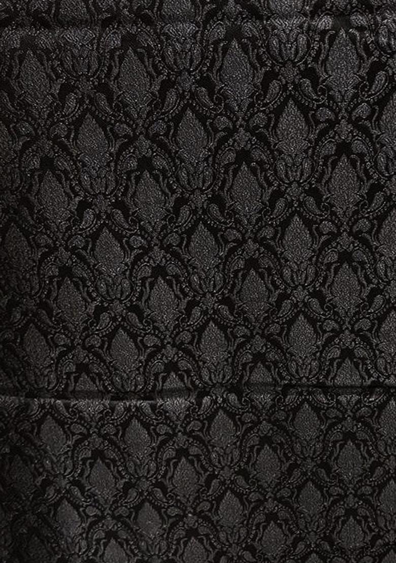 Black Brocade Dress - Indya