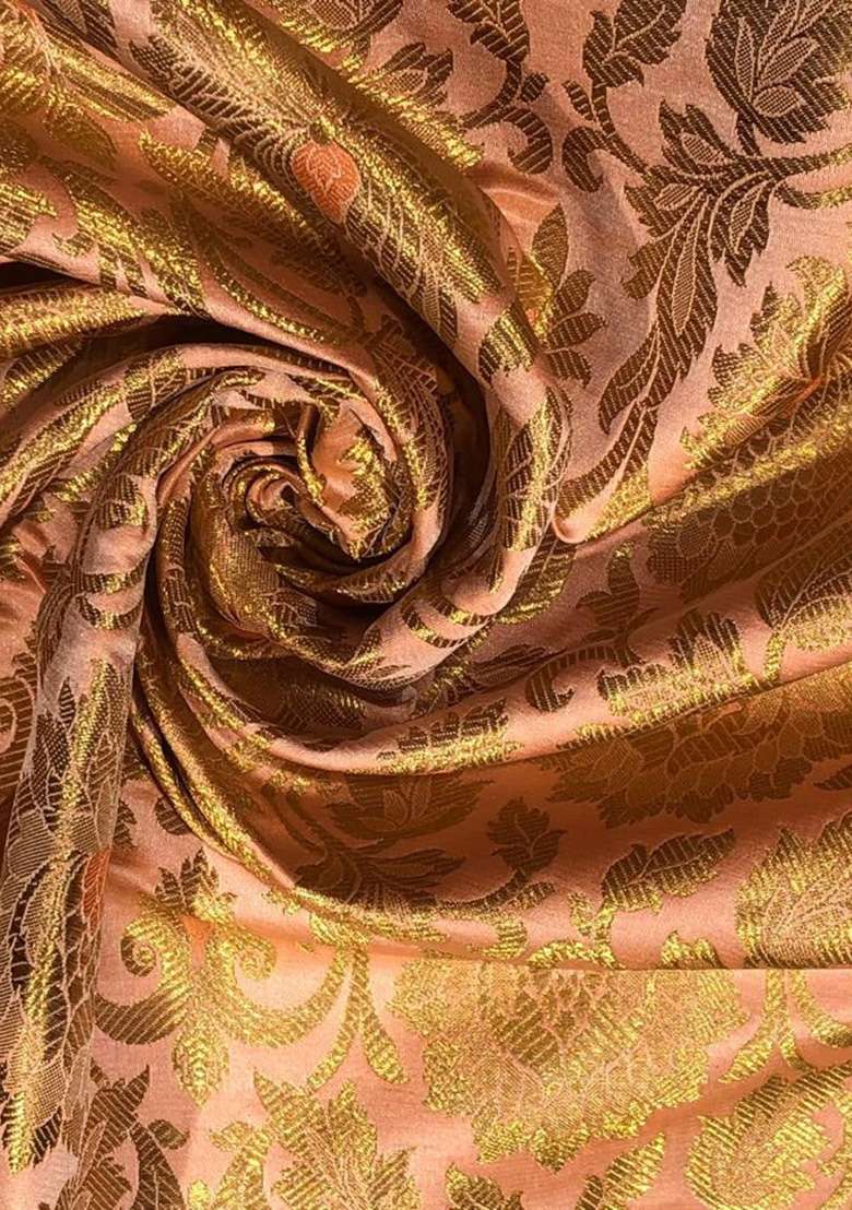Metalic Gold Brocade Dress - Indya