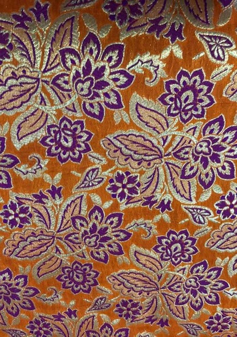 Orange Brocade Dress - Indya