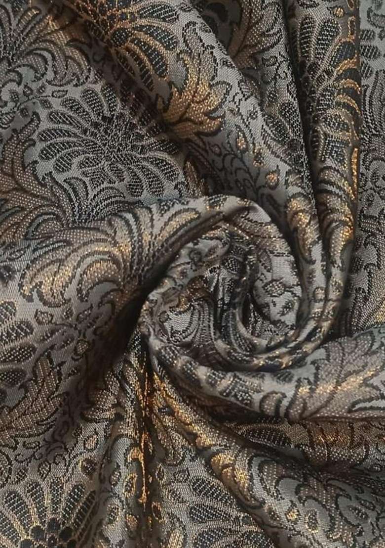 Grey Brocade Dress - Indya