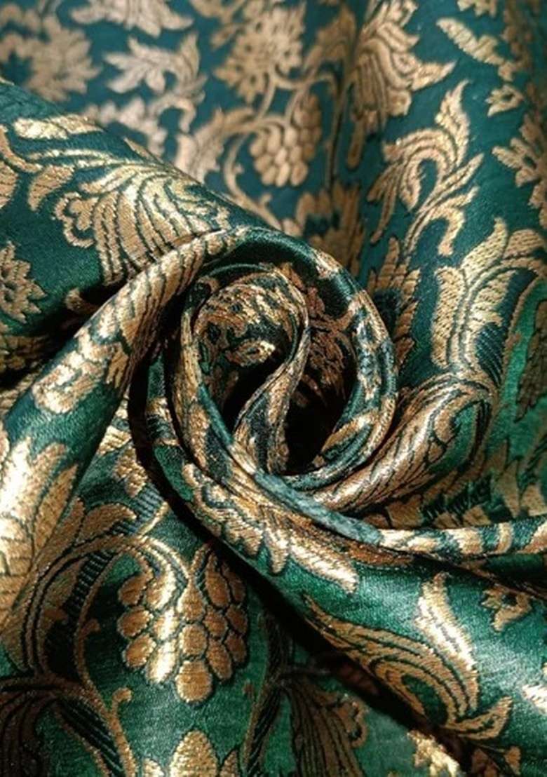 Green Brocade Dress - Indya