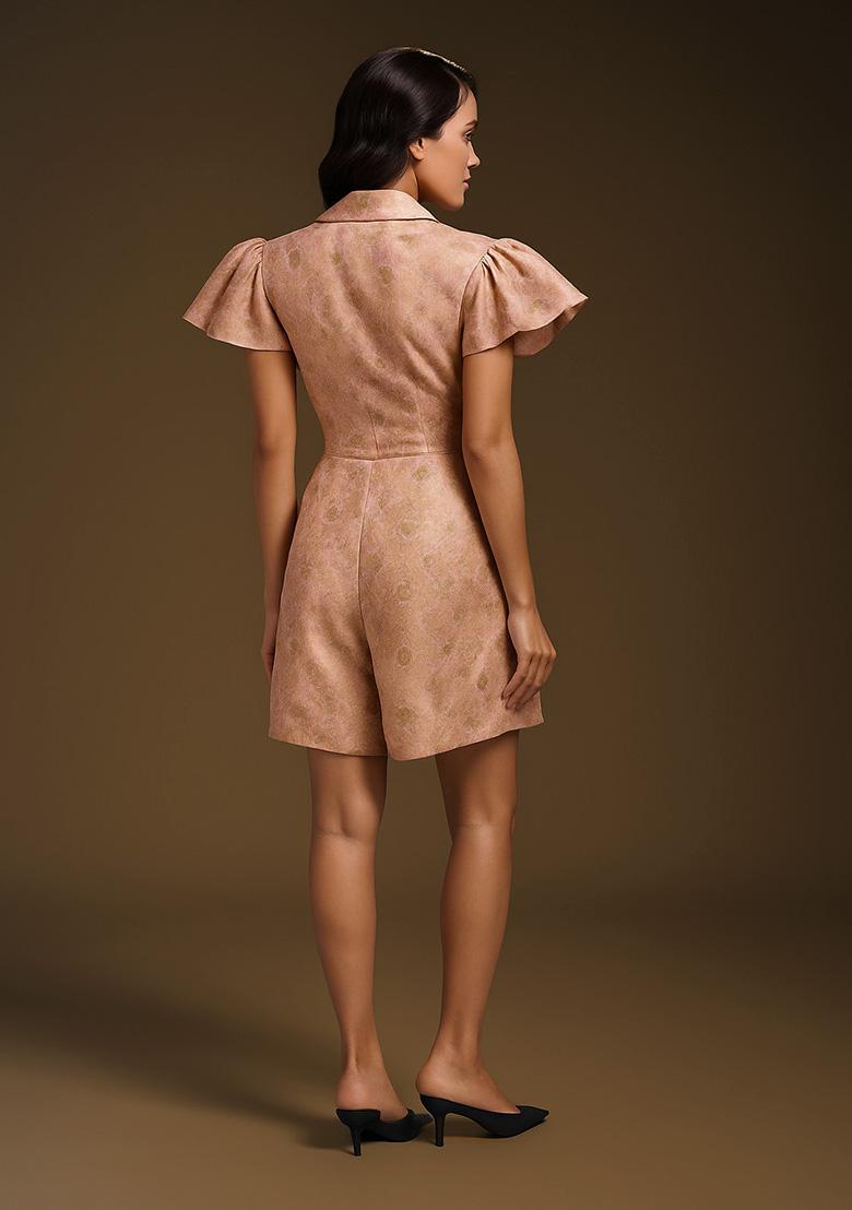 Pink Brocade Dress - Indya