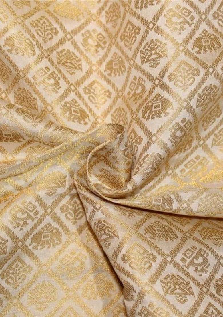 Metalic Gold Brocade Dress - Indya
