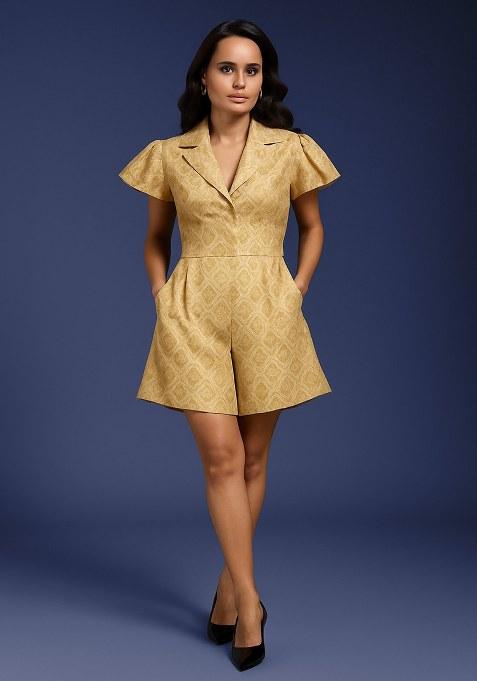 Metalic Gold Brocade Dress