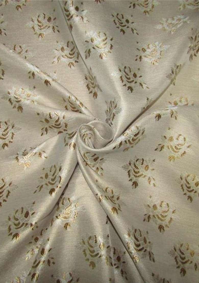 Beige Brocade Dress - Indya