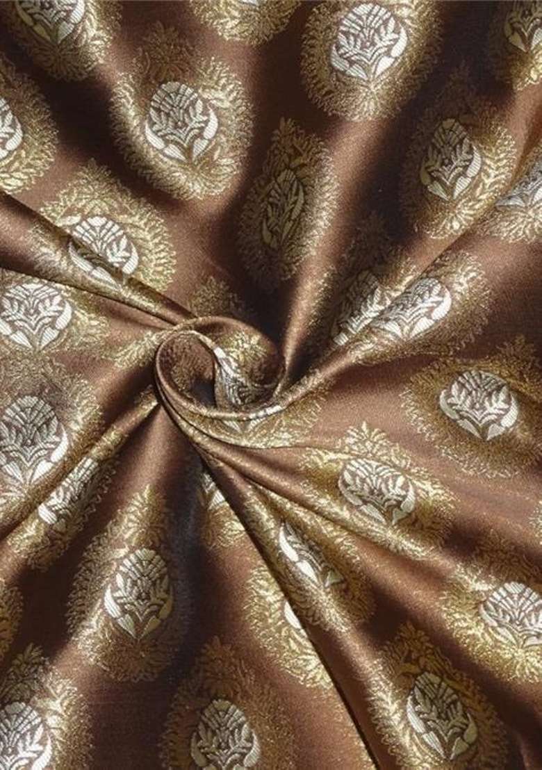 Brown Brocade Dress - Indya