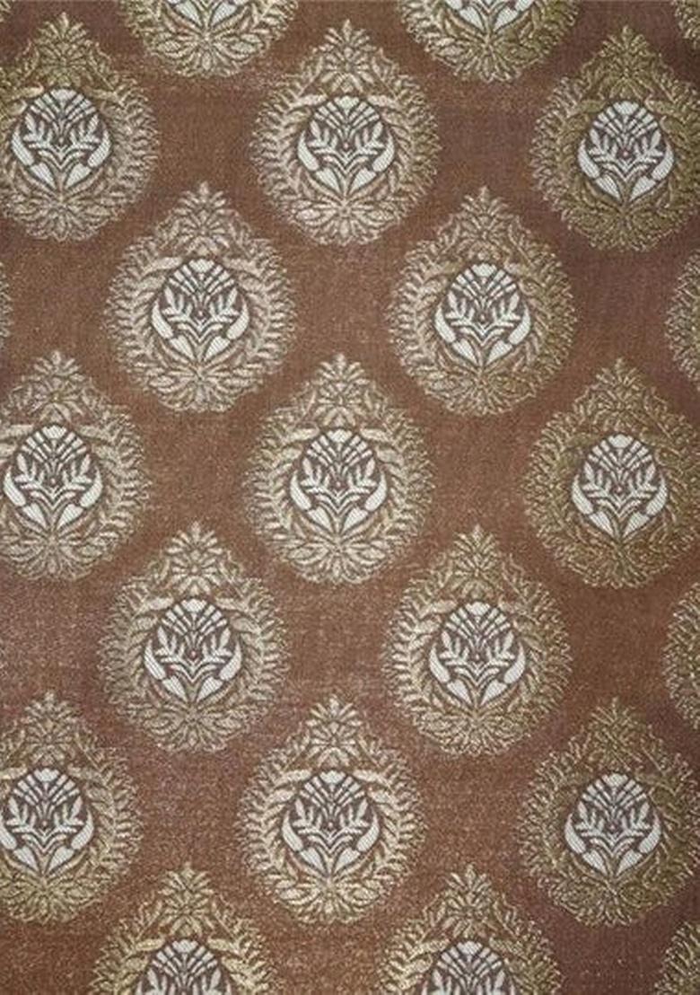 Brown Brocade Dress - Indya