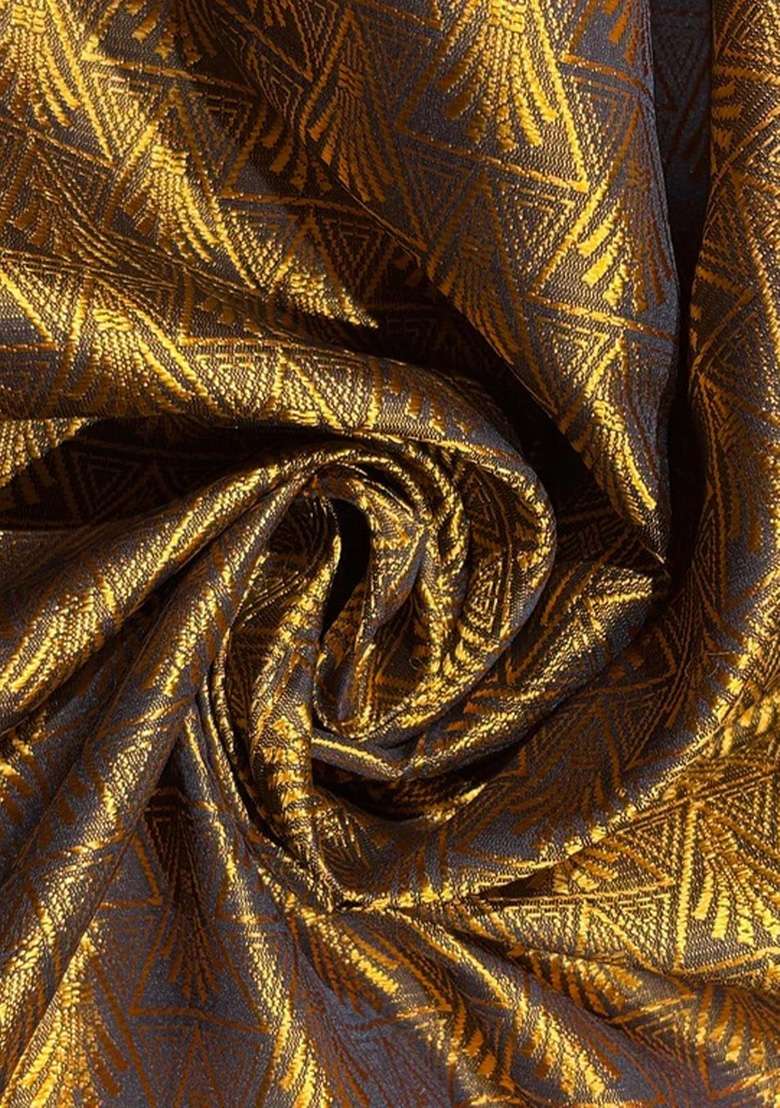 Brown Brocade Dress - Indya