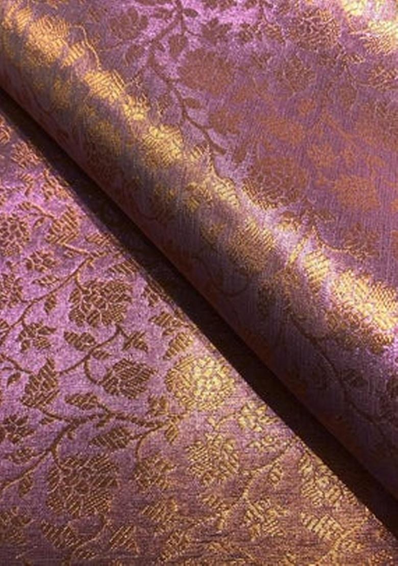 Metalic Pink Brocade Dress - Indya