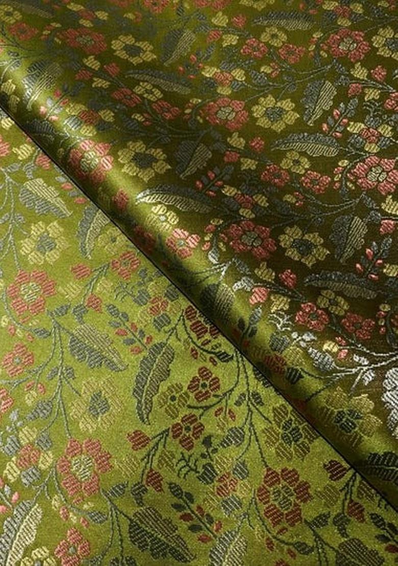 Green Brocade Dress - Indya