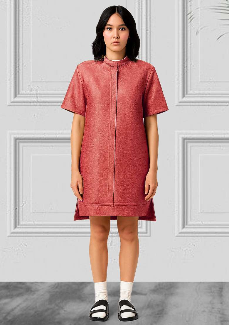 Green Brocade Dress - Indya