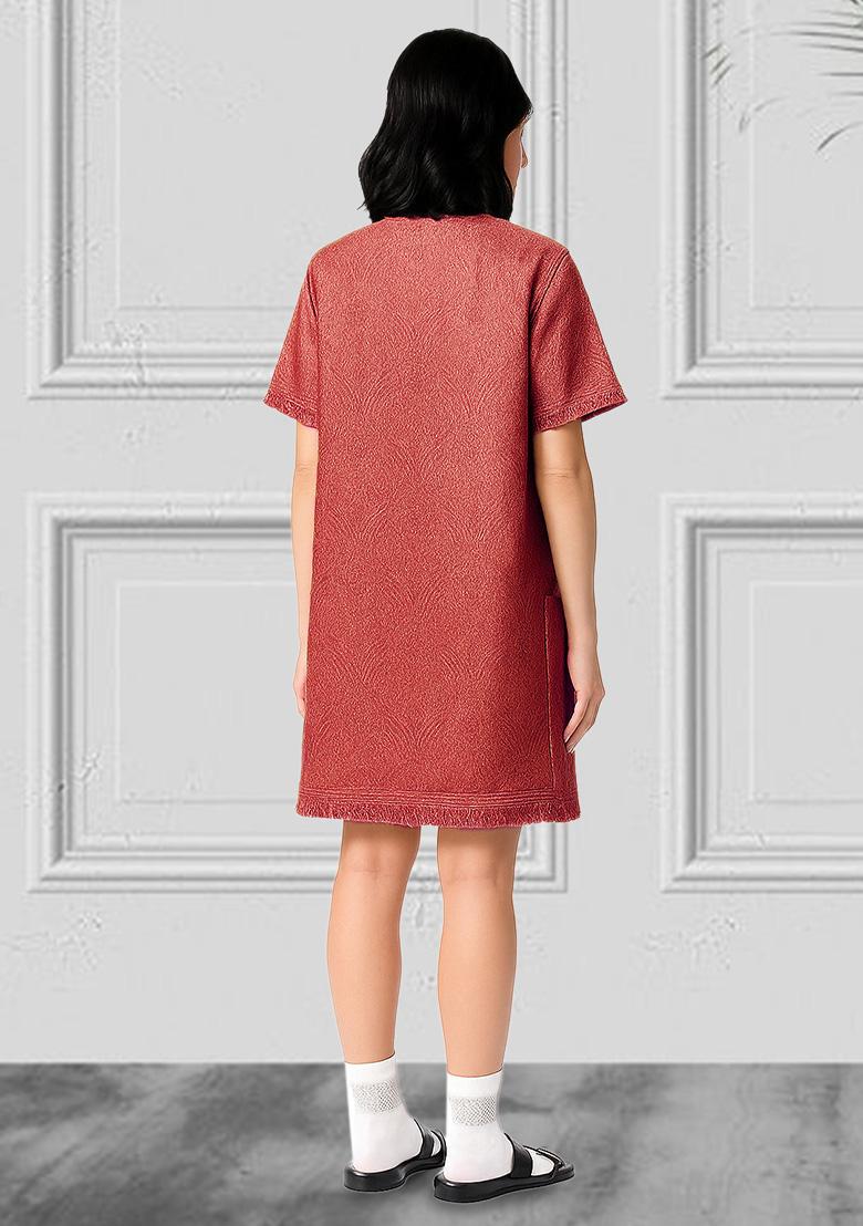 Green Brocade Dress - Indya