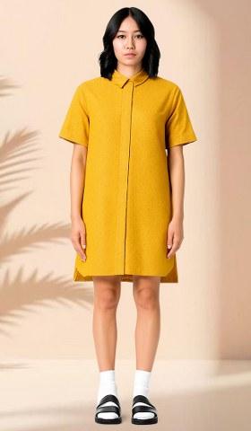 Yellow Brocade Dress