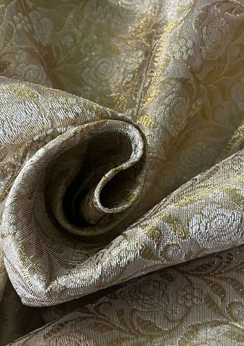 Beige Brocade Dress - Indya