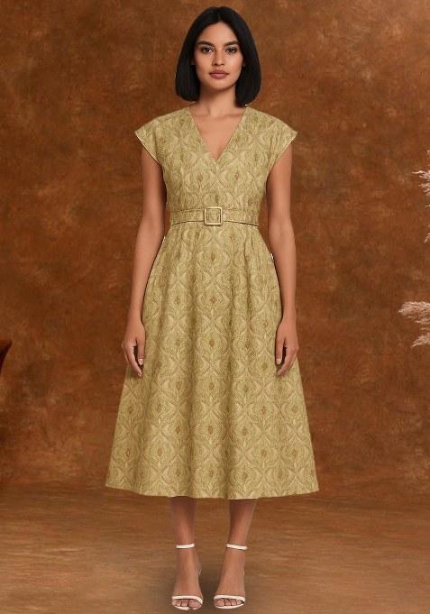 Green Brocade Dress