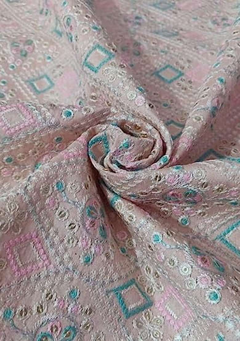 Pastel Green Brocade Dress - Indya
