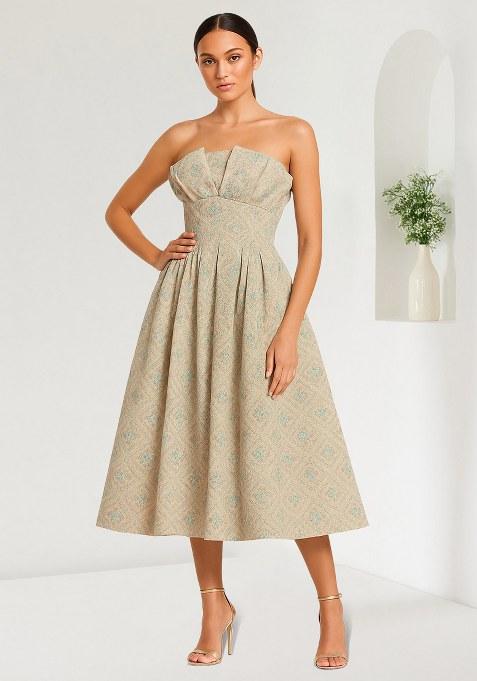 Pastel Green Brocade Dress