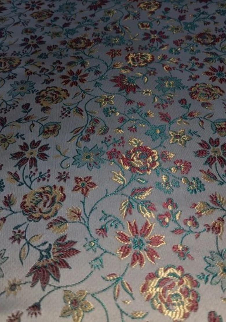 Blue Brocade Dress - Indya