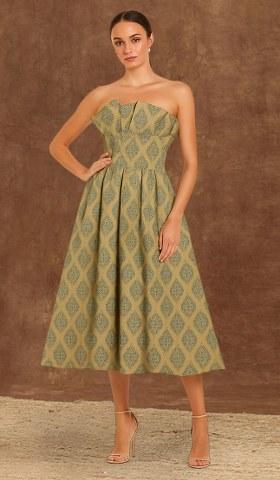 Green Brocade Dress