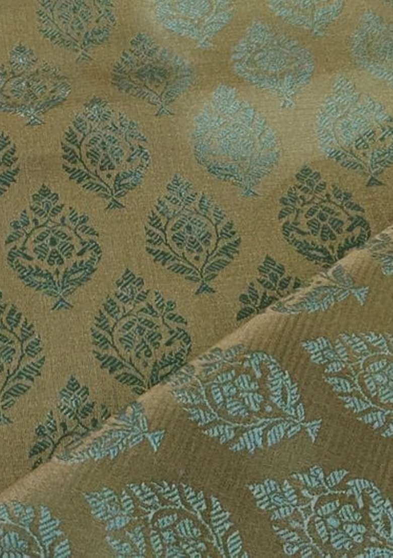 Green Brocade Dress - Indya