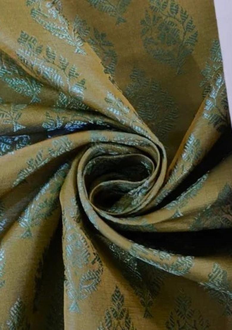 Green Brocade Dress - Indya