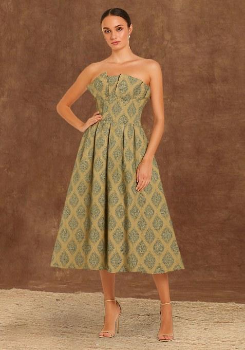 Green Brocade Dress