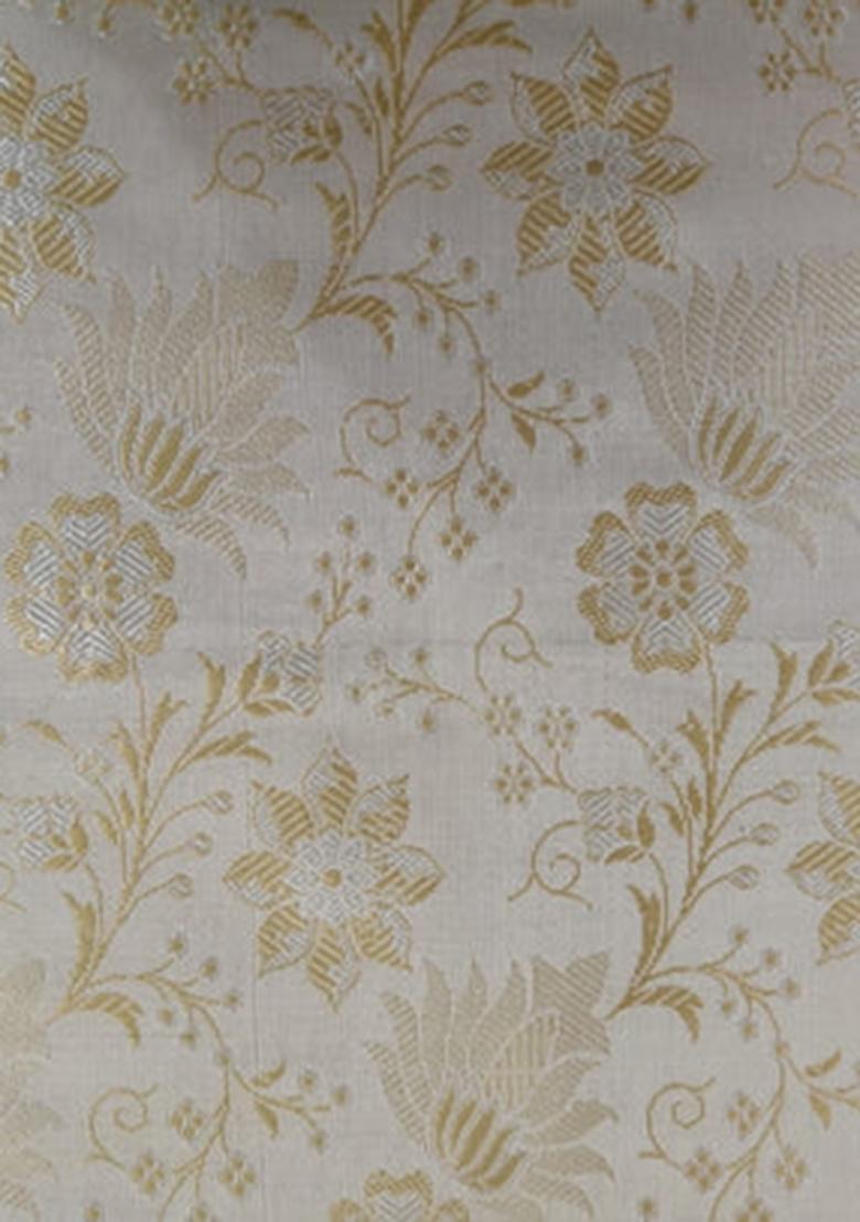 Cream Brocade Dress - Indya