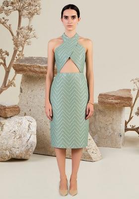 Mint Green Brocade Dress