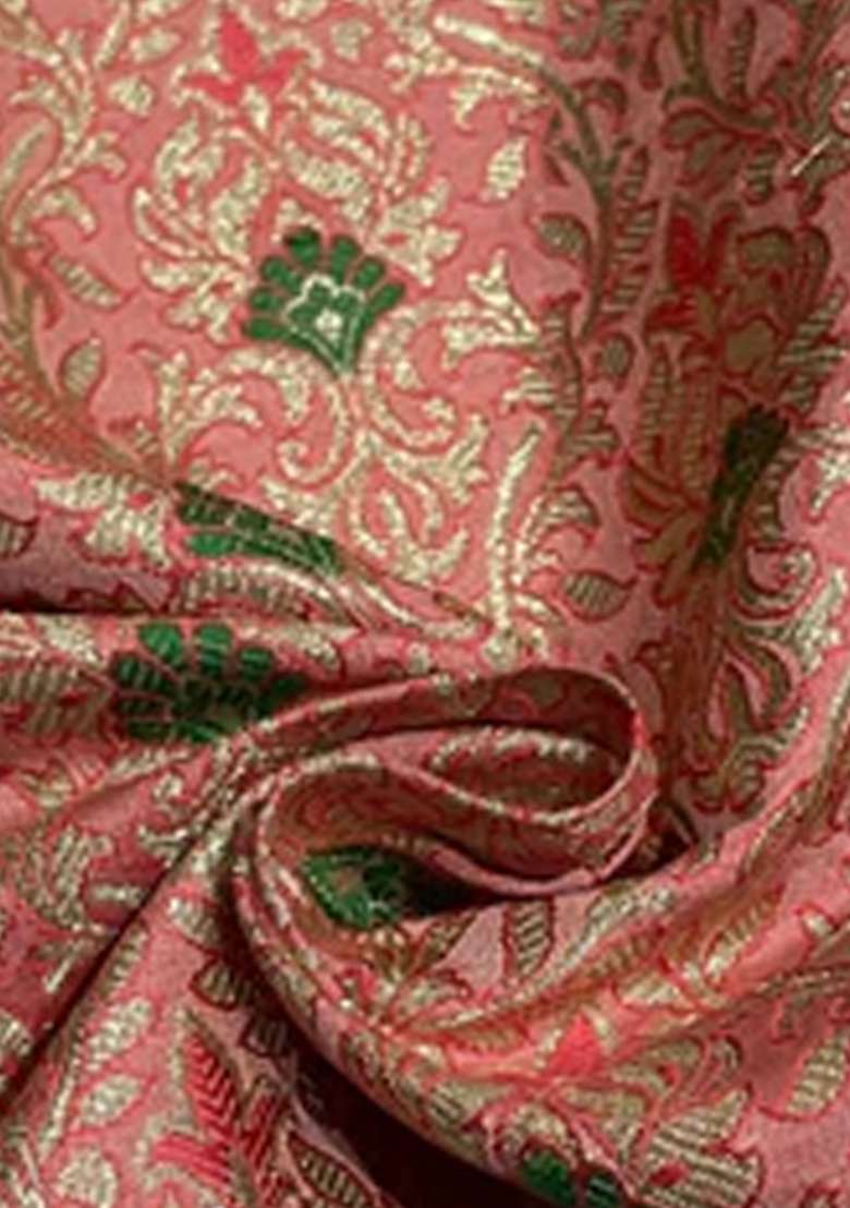Pink Brocade Dress - Indya