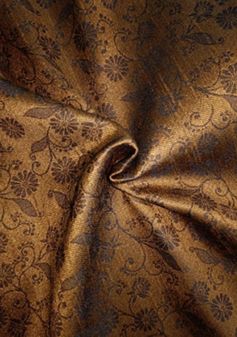 Brown Brocade Dress - Indya