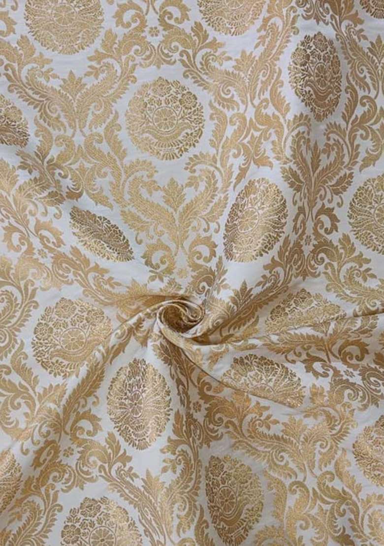 Cream Brocade Dress - Indya