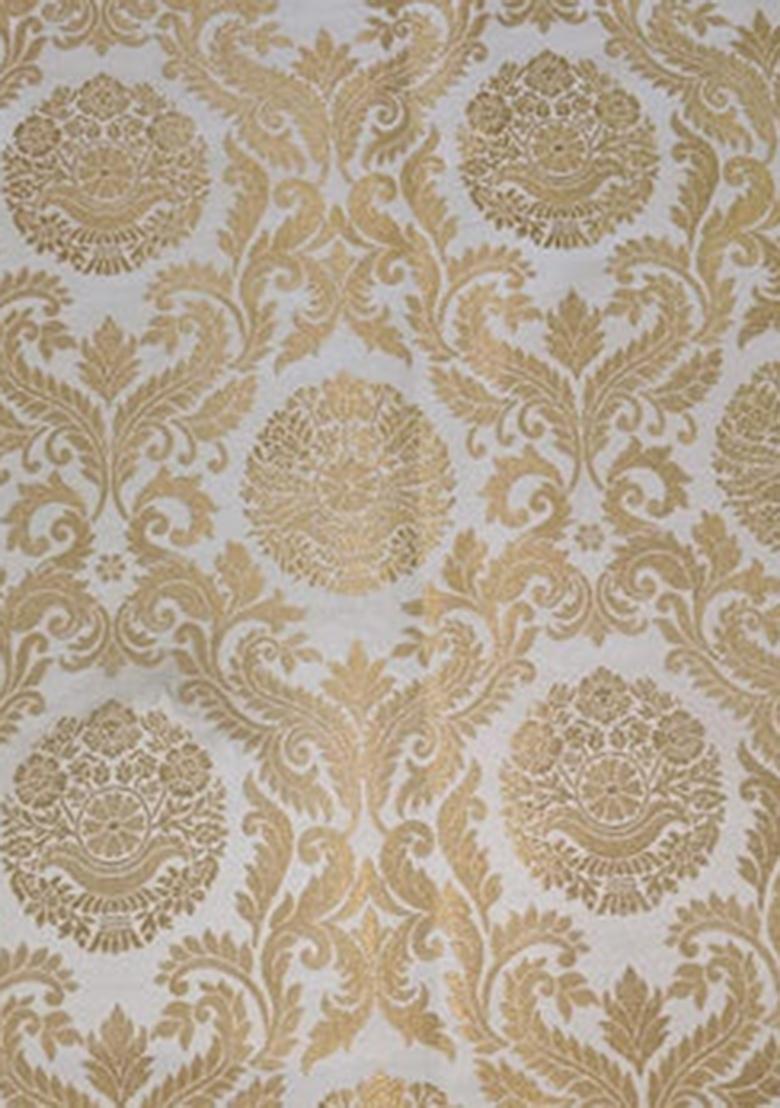 Cream Brocade Dress - Indya