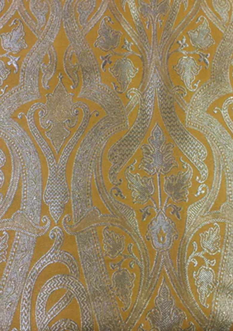 Yellow Brocade Dress - Indya