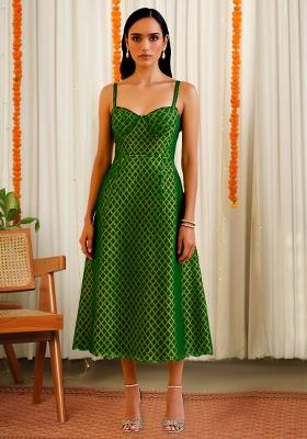 Green Brocade Dress