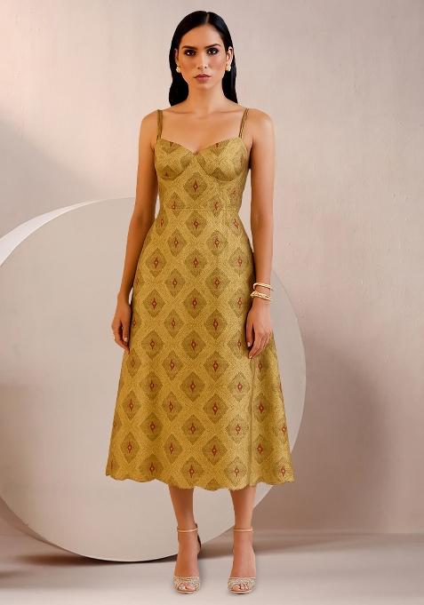 Golden Brocade Dress