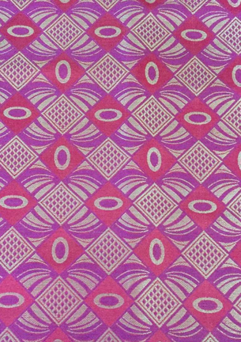 Pink And Purple Brocade Dress