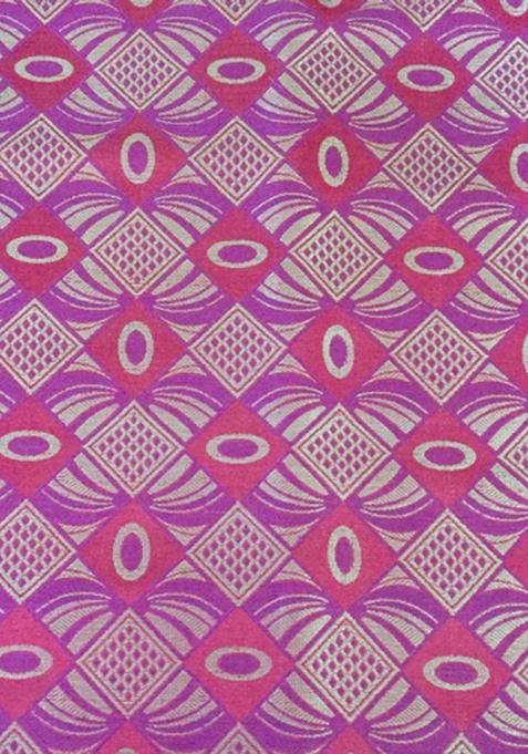 Pink And Purple Brocade Dress