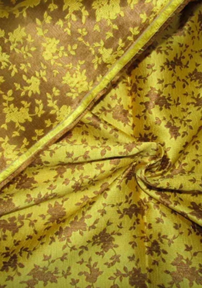 Mustard Yellow Brocade Dress - Indya