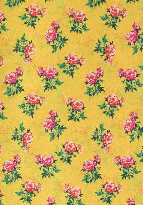 Yellow Printed Satin Fusion Set