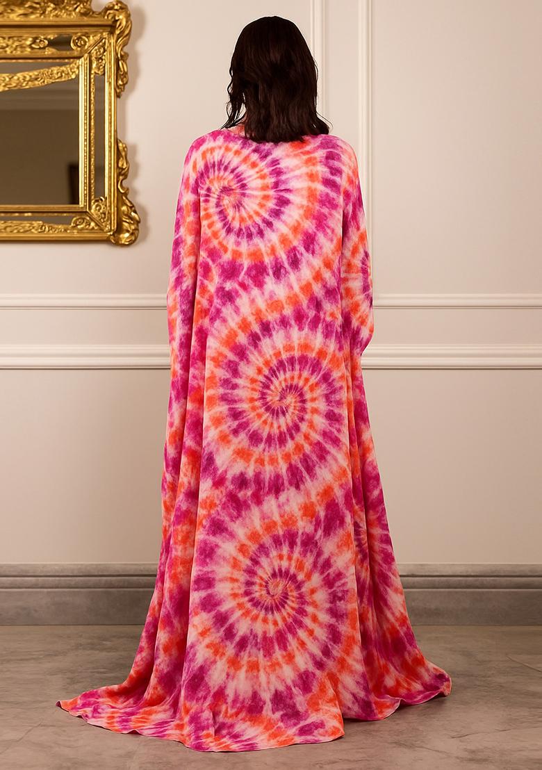 Multicolor Printed Chiffon Fusion Set - Indya