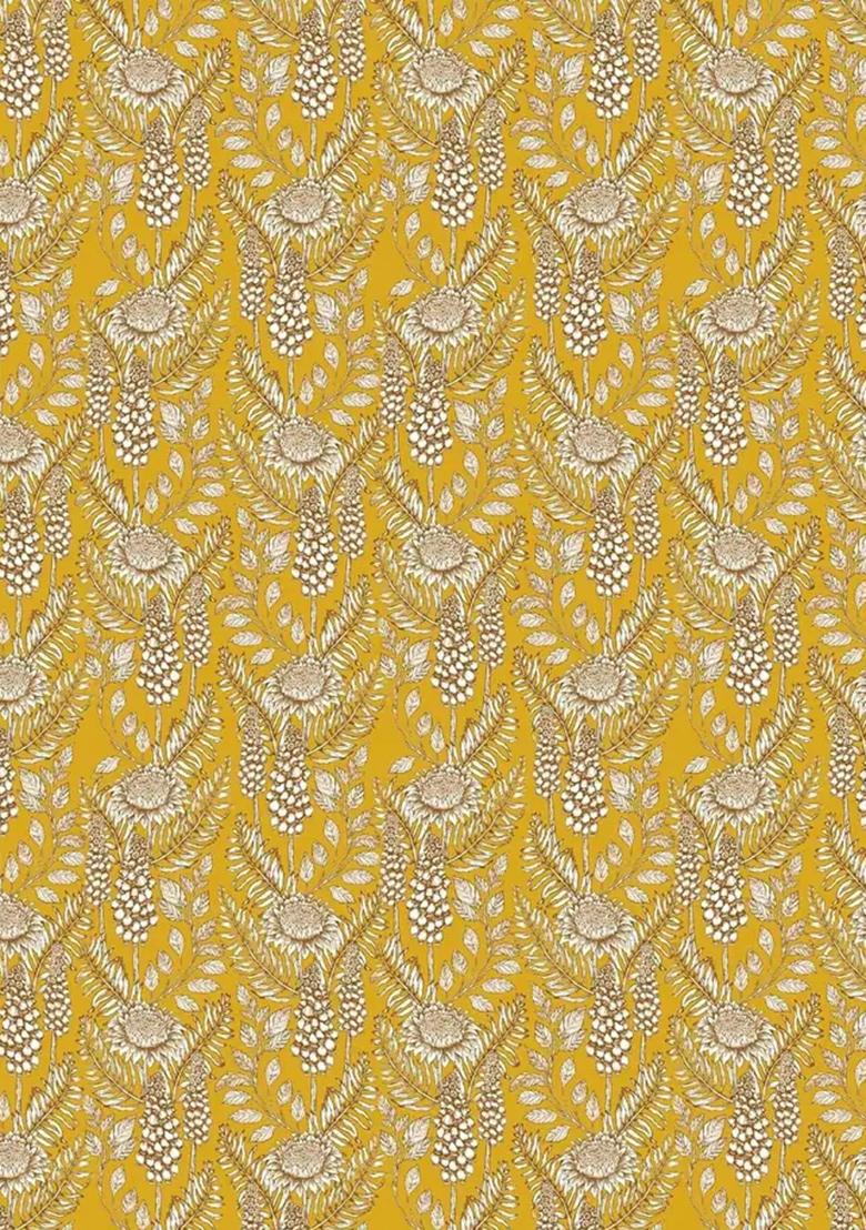 Yellow Printed Chiffon Fusion Set - Indya