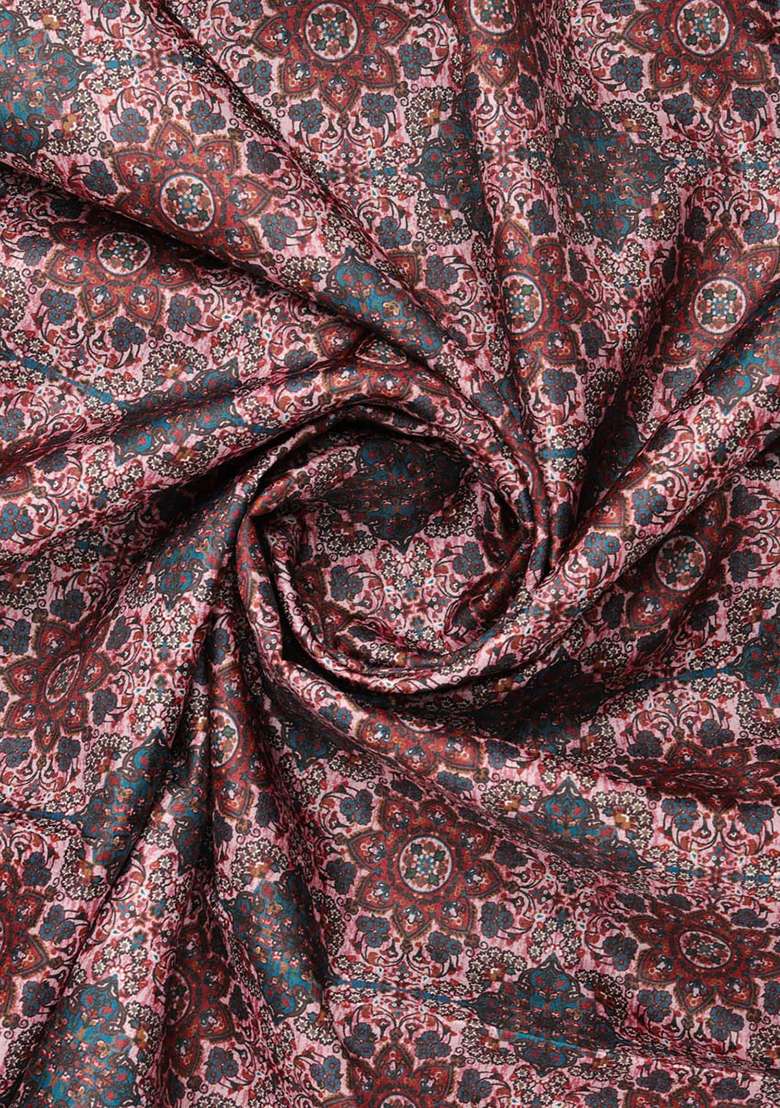 Pink Dola Silk Fusion Set with Printed for Diwali | Wedding & Festive Wear - Indya